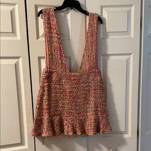 Women's Pink Tweed Sleeveless Top